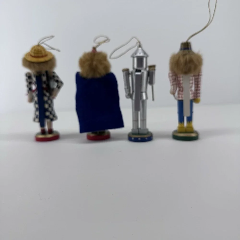 Wizard of Oz Wooden Nutcracker Christmas Ornaments Set of 4 Dorothy Tin Man